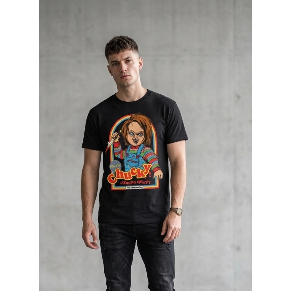 Spencer's Chucky Horror Movie Graphic Tee Slasher Shirt Large